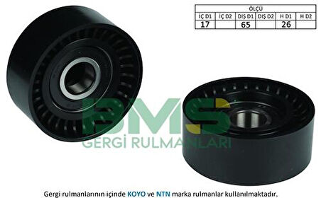 BMS 329 Alternatör Gergi Rulmanı (17x65x26) Clio Kangoo Megane 1.5 D Alfa 156 166 2.0 2.5 3.0 V6 (Kapaklı) 534014130