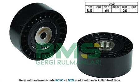 BMS 345 Alternatör Gergi Rulmanı 8.5x65x26 Plastik Audi A4 A5 A6 2.0 2.7 TDI Seat Exeo Volkswagen 059903341F