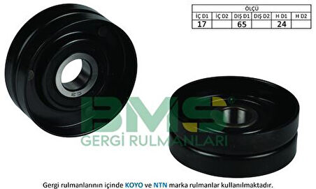 BMS 364 Alternatör Gergi Rulmanı 17x65x24 Sac Audi A1 A3 A4 A5 A6 Q3 Q5 Seat Ateca Leon Toledo 04L903315A