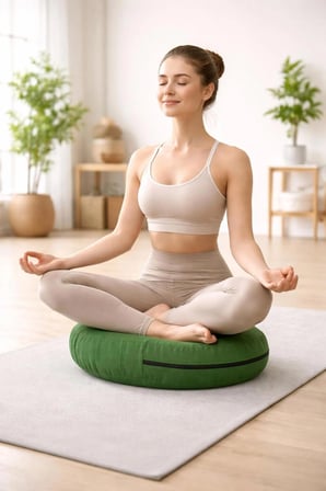 Yuvarlak Zafu Meditasyon Minderi & Bolster Minderi İkili Yoga Meditasyon Minder Seti