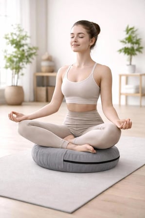Yuvarlak Zafu Meditasyon Minderi & Bolster Minderi İkili Yoga Meditasyon Minder Seti