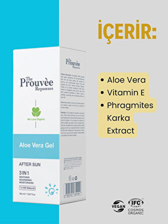 Güneş Sonrası Aloe Vera Jel 150ml Organik