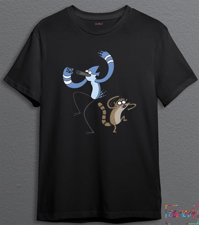BUMETA Regular Show Sürekli Dizi Mordecai Rigby Dans Unisex Tişört 3043S