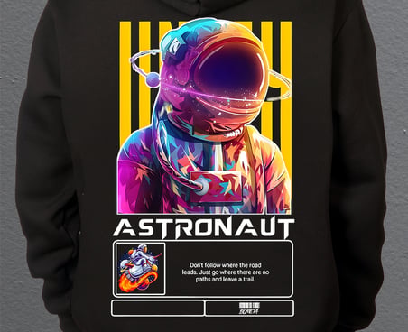 Bumeta Astronot Astronaut Sweatshirt Unisex Kapüşonlu Hoodie