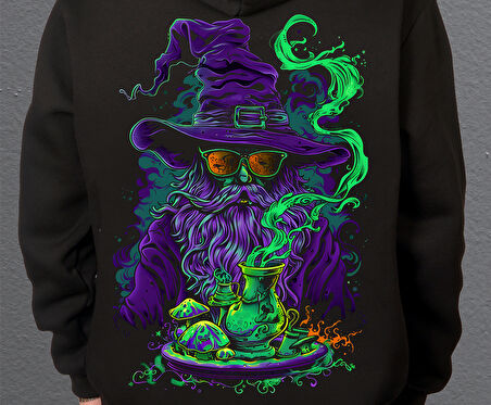 Bumeta Büyücü Mantar Sweatshirt Unisex Kapüşonlu Hoodie