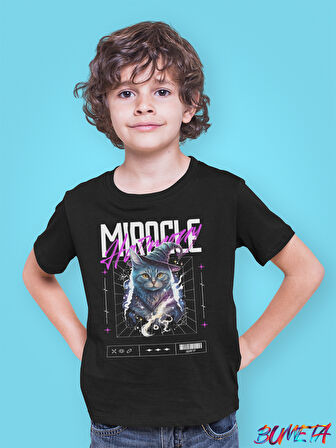 BUMETA Mucize Büyücü Kedi Cat Çocuk Tişört T-shirt