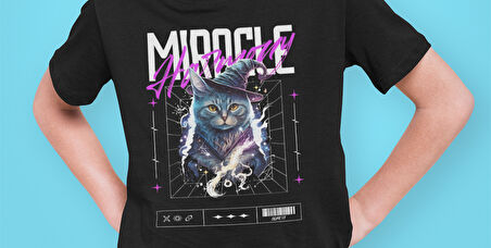 BUMETA Mucize Büyücü Kedi Cat Çocuk Tişört T-shirt