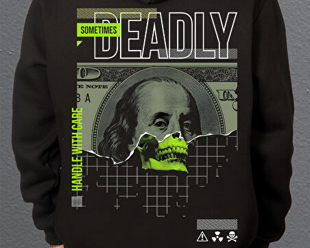 Bumeta Handle With Gare Para Cash Sweatshirt Unisex Kapüşonlu Hoodie