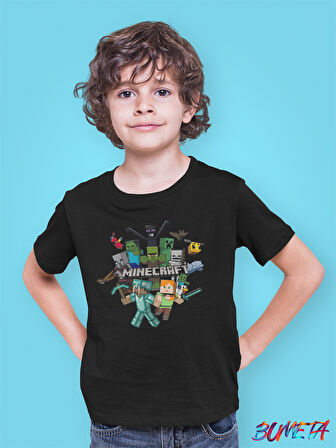 Bumeta Minecraft Lego All Karakter Characters Oyun Game Çocuk Tişört T-shirt