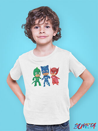 Bumeta Pijimaske Piji maske Catboy Gekko Owlett All Karakter Characters Çocuk Tişört T-shirt