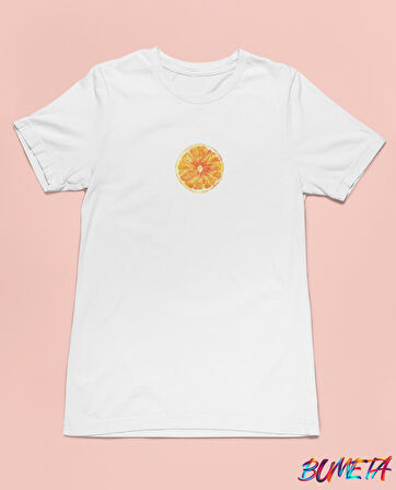 Bumeta Portakal Dilimi Minimal Unisex Tişört T-Shirt