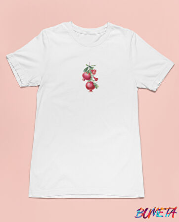 Bumeta Narlar Minimal Meyve Unisex Tişört T-Shirt