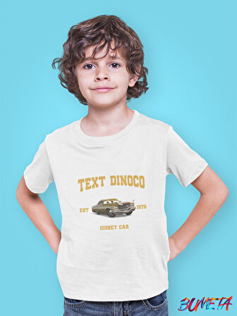 Bumeta Text Dinico Arabalar Cars Şimşek McQeen Çocuk Tişört T-shirt