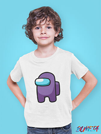Bumeta Mini Imposter Mor Mürettebat AMONG US Çocuk Tişört T-shirt