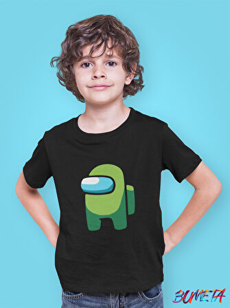 Bumeta Mini Imposter Yeşil Mürettebat AMONG US Çocuk Tişört T-shirt