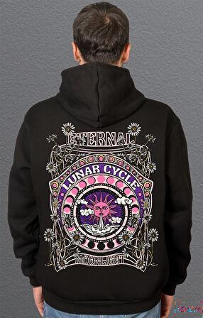 Bumeta Eternal Moonlight Lunar Cycle Sweatshirt Unisex Kapüşonlu Hoodie