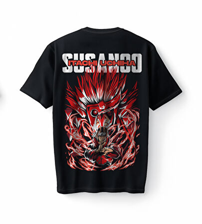 Bumeta Itachi Uchiha Susanoo Anime Oversize Unisex Tişört T-Shirt