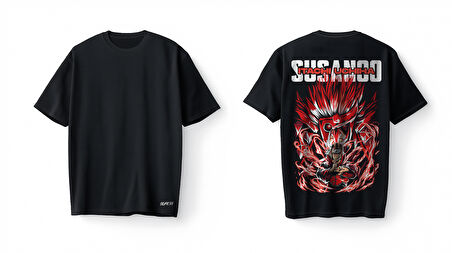 Bumeta Itachi Uchiha Susanoo Anime Oversize Unisex Tişört T-Shirt