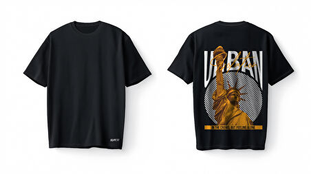 Bumeta Urban Streetwear Özgürlük Heykeli Oversize Unisex Tişört T-Shirt