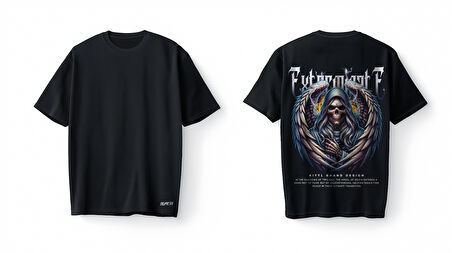 Bumeta Exterminate Dark Angel of Death Oversize Unisex Tişört T-Shirt