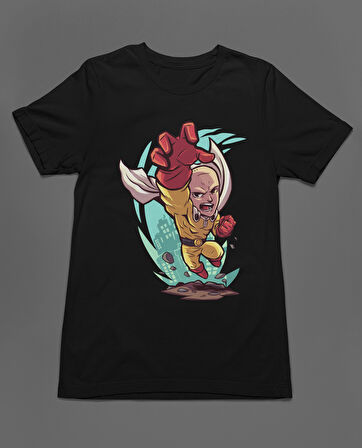 Bumeta Anime One Punch Man Saitama Chibi Çizgi Film Dizi Unisex Tişört T-Shirt