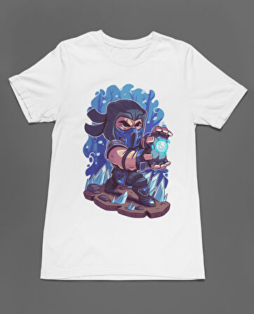 Bumeta Anime Subzero Game Ateri Chibi Çizgi Film Dizi Unisex Tişört T-Shirt