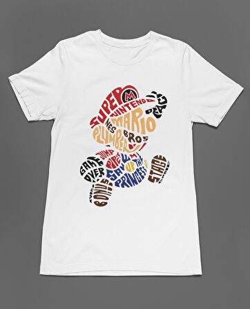 Bumeta Mario Super Mario Ateri Kaset Game Unisex Tişört T-Shirt