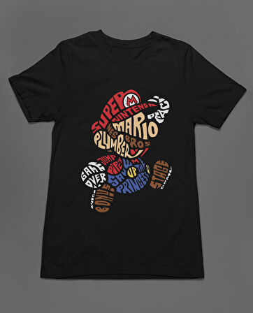 Bumeta Mario Super Mario Ateri Kaset Game Unisex Tişört T-Shirt