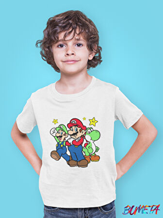 Bumeta Super Mario Game Lugi Yoshi Çocuk Tişört T-shirt