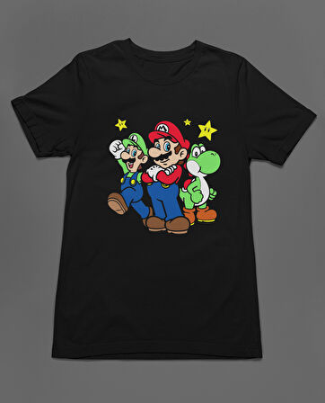 Bumeta Super Mario Game Lugi Yoshi Unisex Tişört T-Shirt