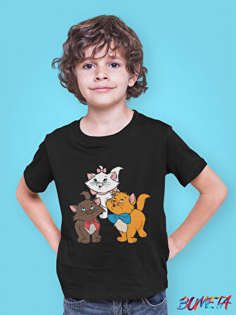 Bumeta The Aristocats Toulouse Berlioz Marie Sevimli Kedi Çocuk Tişört T-shirt