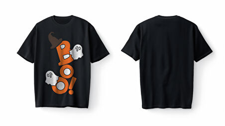 Bumeta Cadılar Bayramına Özel BOO Halloween Oversize Unisex Tişört T-Shirt