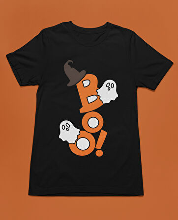 Bumeta Cadılar Bayramına Özel BOO Halloween Unisex Tişört T-Shirt