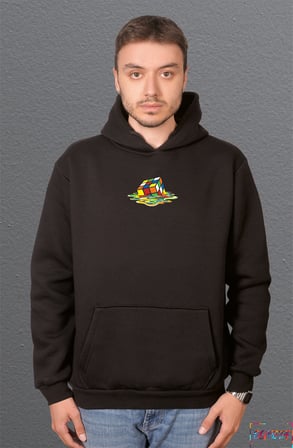 Bumeta Rubik Zeka Küpü Erimiş Kombinasyon Sweetshirt Unisex Kapüşonlu Hoodie