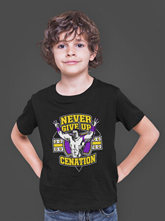Bumeta John Cena Never Give Up Motivasyon Çocuk Tişört T-shirt