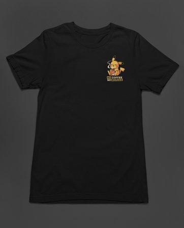 Bumeta Pokemon Pikachu Pikaçu No Coffee No Workee Unisex Tişört T-Shirt
