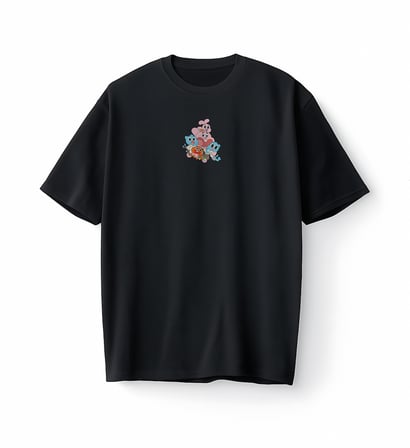 Bumeta Amazing World Of Gumball Baskılı Oversize Unisex Tişört T-Shirt