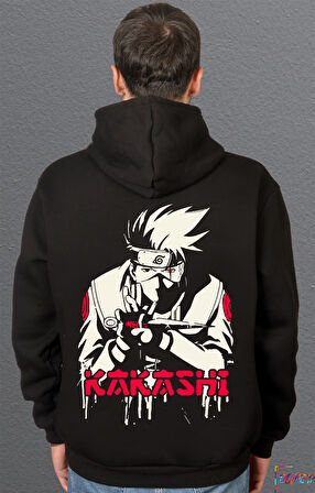 Bumeta Naruto Kakashi Red Anime Sweatshirt Unisex Kapüşonlu Hoodie