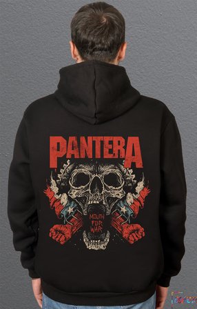 Bumeta Pantera Skull Kuru Kafa Heavy Metal Baskılı Sweatshirt Unisex Kapüşonlu Hoodie