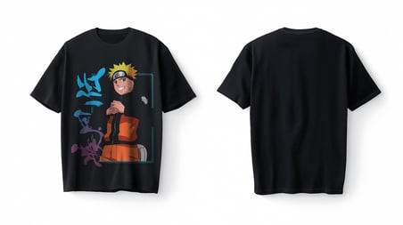 Bumeta Naruto Kakashi Anime Japanese Japan Ninja Stil Korea Dizi Oversize Unisex Tişört T-Shirt