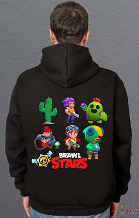 Bumeta Brawl Stars Brawlstar All Karakter Characters Baskılı Sweatshirt Unisex Kapüşonlu Hoodie