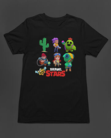 Bumeta Brawl Stars Brawlstar All Karakter Characters Baskılı Unisex Tişört T-Shirt