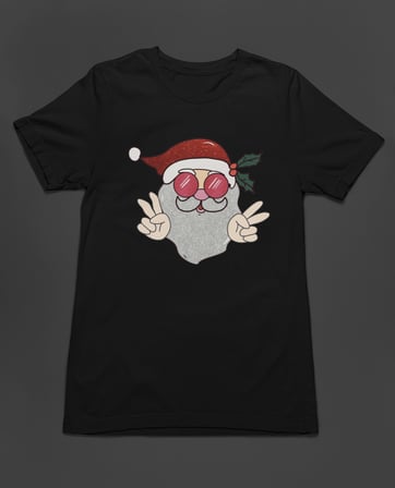 Bumeta Yılbaşı Santa Noel Baba Peace Unisex Tişört T-Shirt