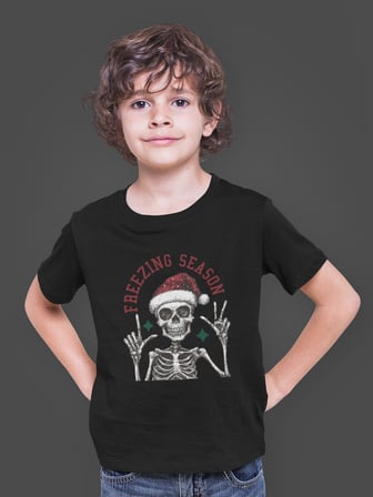 Bumeta Noel Temalı Christmas Freezing Season Çocuk Tişört T-shirt