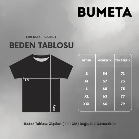 Bumeta Asian Guardian Lion Head Beast Oversize Unisex Tişört T-Shirt