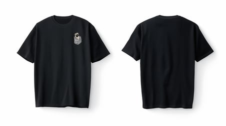 Bumeta Sevimli Pug Köpek Baskılı Oversize Unisex Tişört T-Shirt