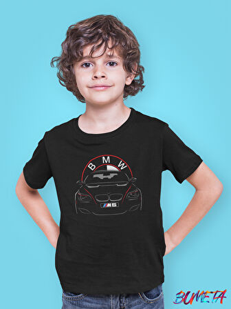 Bumeta 3'lü Paket Bmw M Sport Car Logo Araba Çocuk Tişört T-shirt
