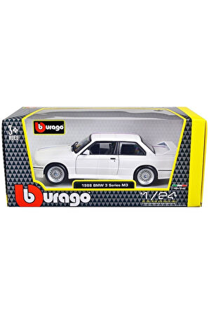 BMW 3 SERIES 1989 MODEL M3 White (E30) 1:24 Ölçek Burago Marka