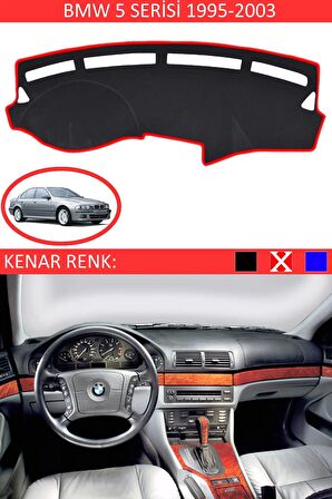 BMW 3 Series 1990-2000 İçin Uygun Torpido Koruma Halısı Siyah Kenar Renk Kırmızı