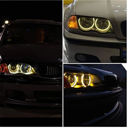 BMW E-46 CCFL Angel Eyes Halka Seti GÜN IŞIĞI (131mm+146mm) Gazlı Orjinal İnvertörlü